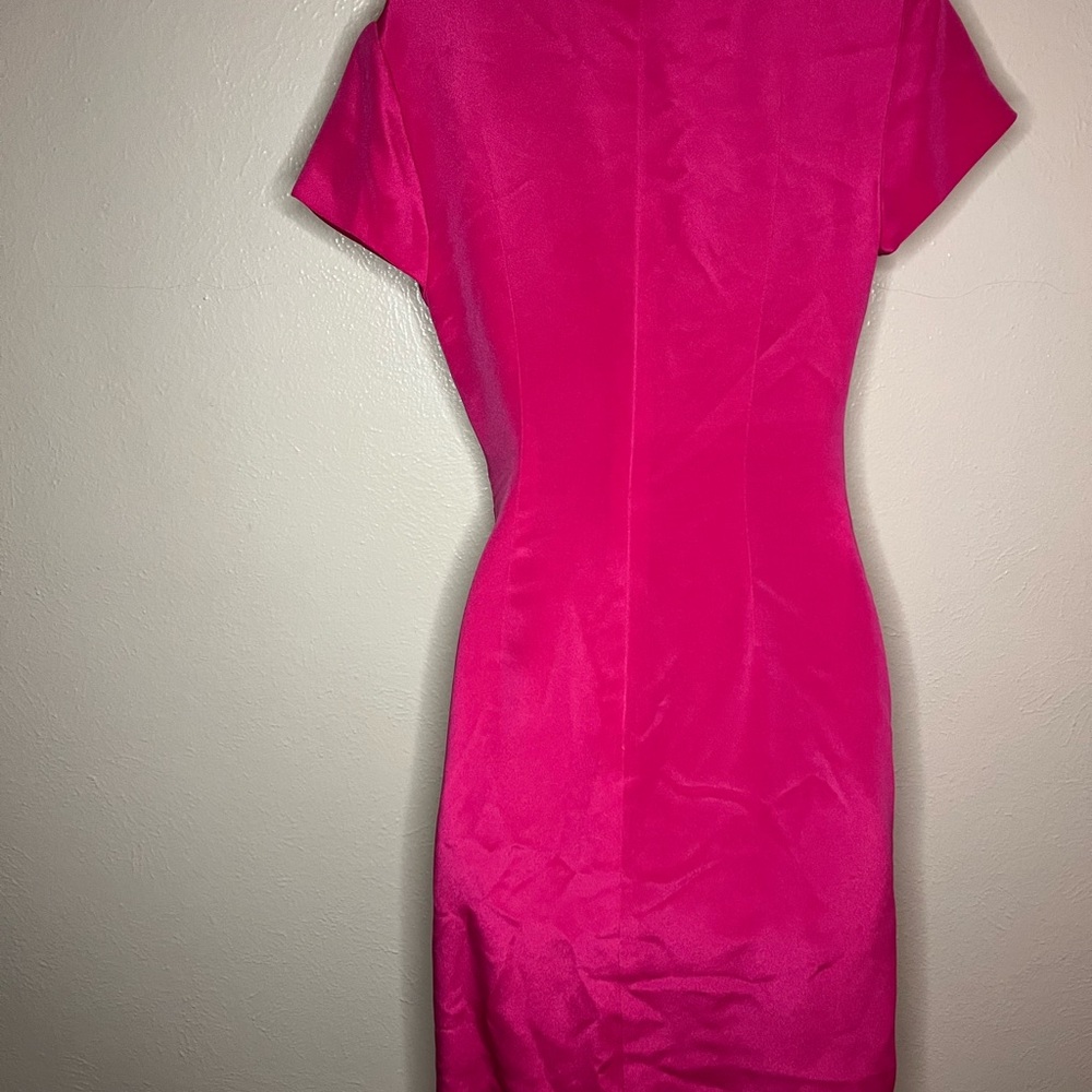 100% silk Maggy London Pink wrap dress - Picture 4 of 11